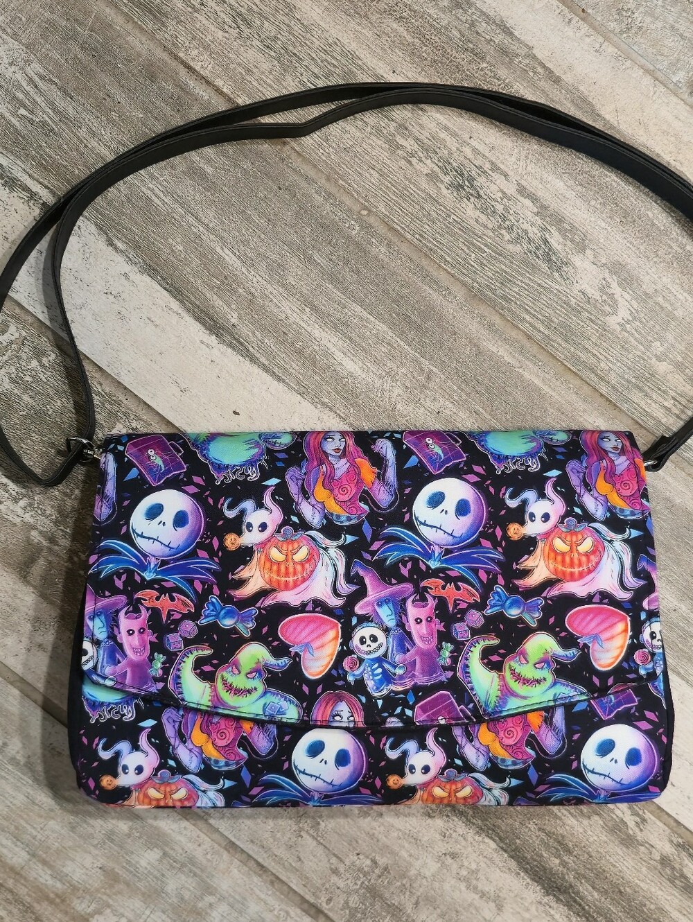 Handmade Halloween Town / Nightmare Before Christmas Colorful Shoulder Bag - Picture 5 of 10